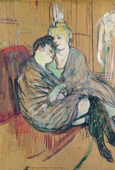 二人の友、1894年（カードに油彩） 作： Henri de Toulouse Lautrec